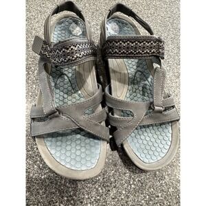 Baretraps Dalton Outdoor Hiking Gray & Blue Walking Sandals Size 7.5 EUC SB2